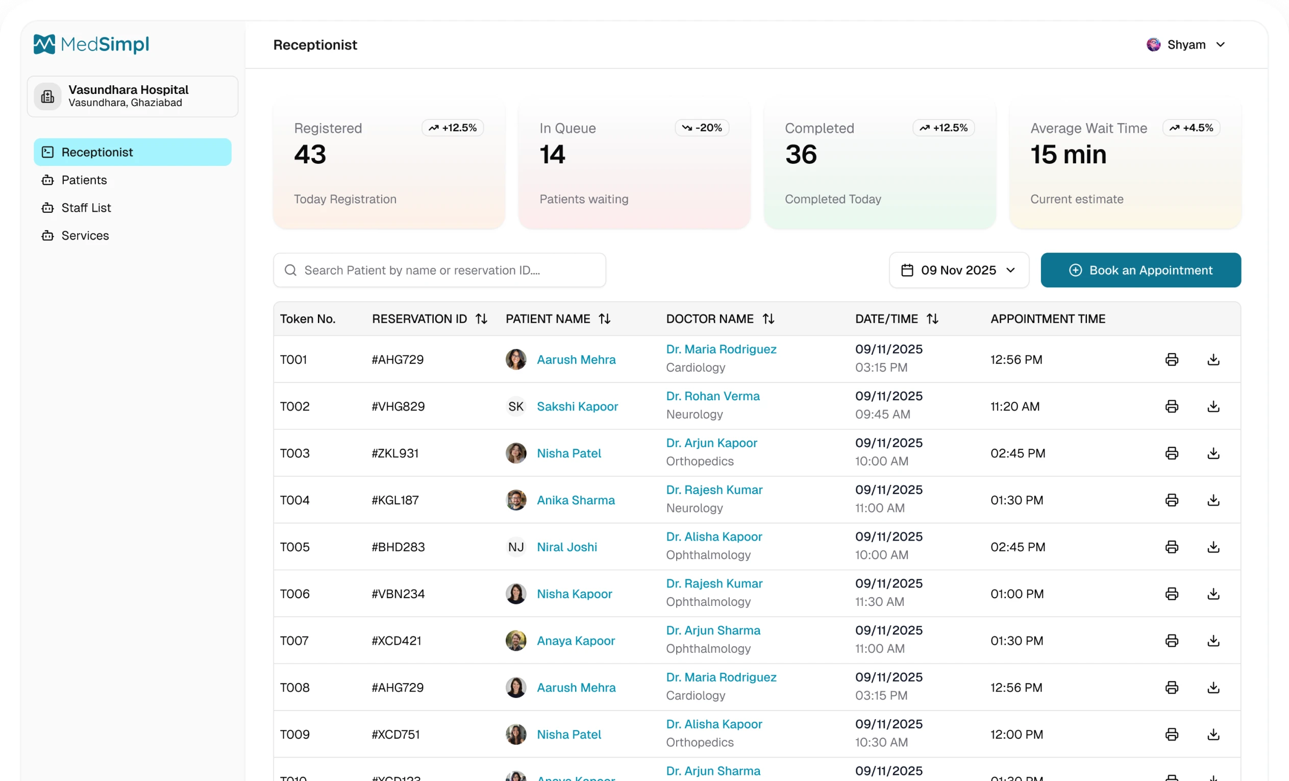 MedSimpl Desktop Dashboard